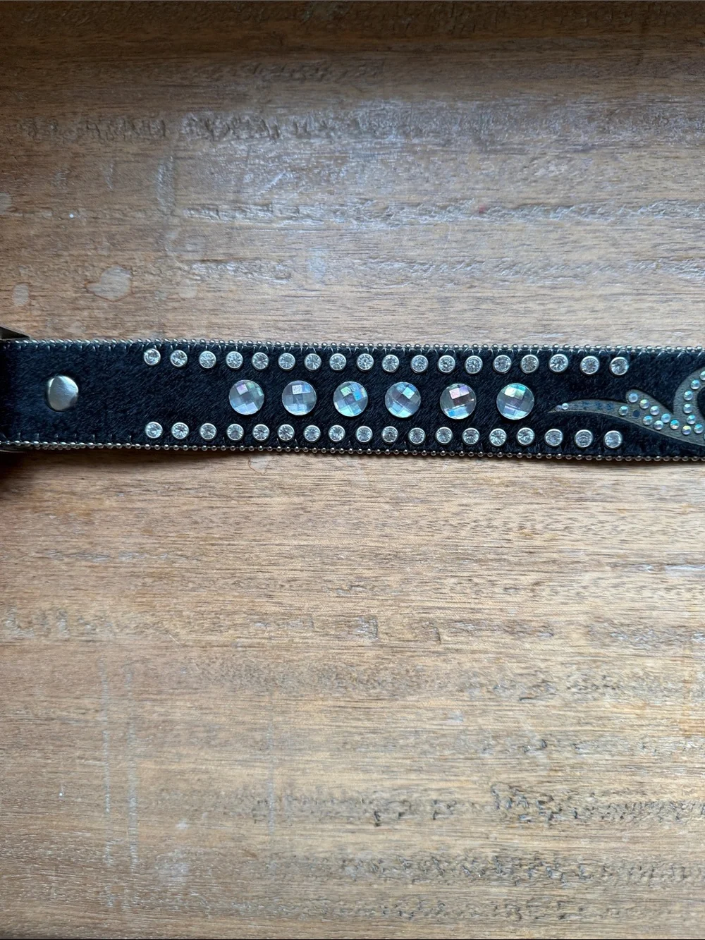 Studded Black Western Belt with Silver Buckle